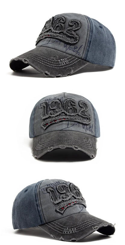 1962 Embroidery Vintage Washed Cotton Baseball Cap