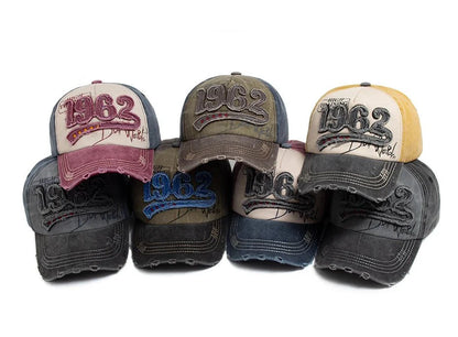 1962 Embroidery Vintage Washed Cotton Baseball Cap