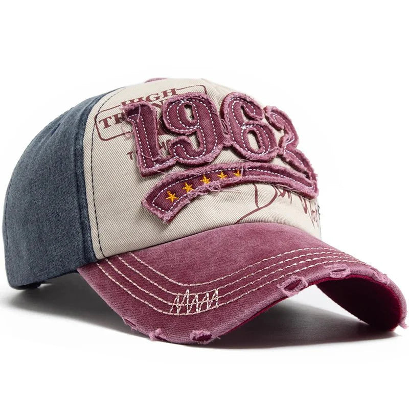 1962 Embroidery Vintage Washed Cotton Baseball Cap