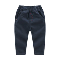 Embroidered Pants Solid Color Soft Children's Pants