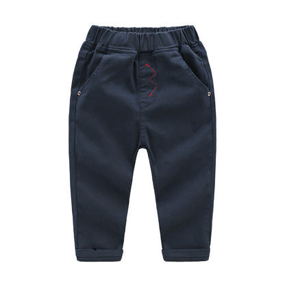 Embroidered Pants Solid Color Soft Children's Pants
