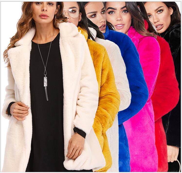 Women's Faux Fur Coat – Long Sleeve Warm Thick Jacket