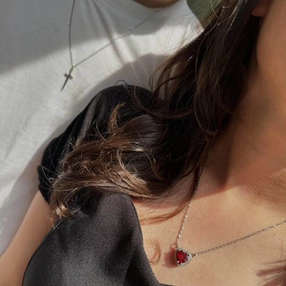 Heart Ring and Sword Necklace Set – Stainless Steel Couple Jewelry Gift