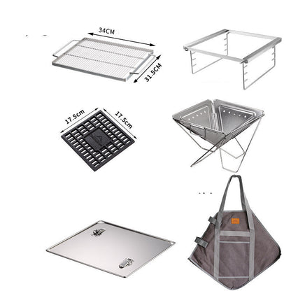Mesa plegable para barbacoa de acero inoxidable