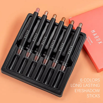 Metallic Eyeshadow Stick Set - 6 Creamy Pencils