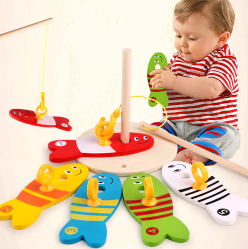 Juego de pesca de madera