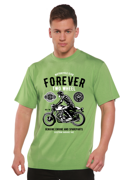 T-shirt graphique Forever Two Wheel à manches courtes en viscose de bambou et coton biologique pour homme