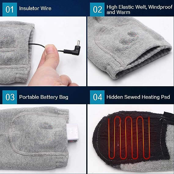 Guêtres chauffantes LITEGUEST – Chaussettes électriques USB pour l'extérieur en hiver