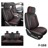 Umbrauto Custom Fit Seat Covers for Ford F150, Pickup Truck Nappa Leather Seatcovers for 2015-2025 Ford F150 SuperCrew/ 2017-2025 F250 F350 F450 Super Duty Crew Cab XL XLT Lariat King Ranch Platinum,Red