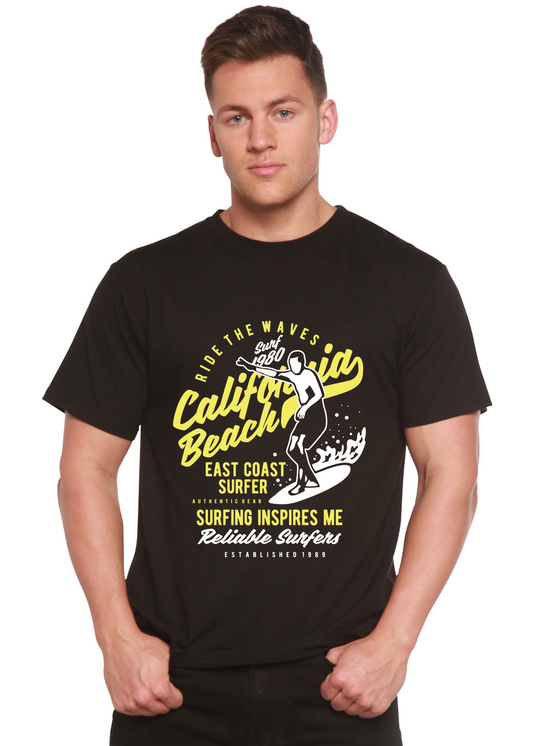 Ride The Waves Spun Bamboo® Camiseta Gráfica de Manga Corta para Hombre de Viscosa de Bambú/Algodón Orgánico