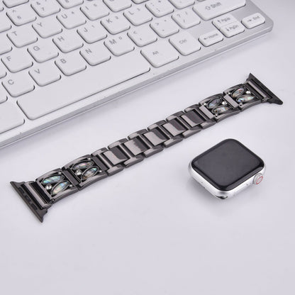 Bracelet de montre en métal pour Apple Watch 49mm - Noir (compatible également avec 42mm, 44mm, 45mm)