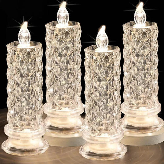 Vela de proyección LED sin llama con forma de rosa para decoración del hogar, fiestas, regalo de boda