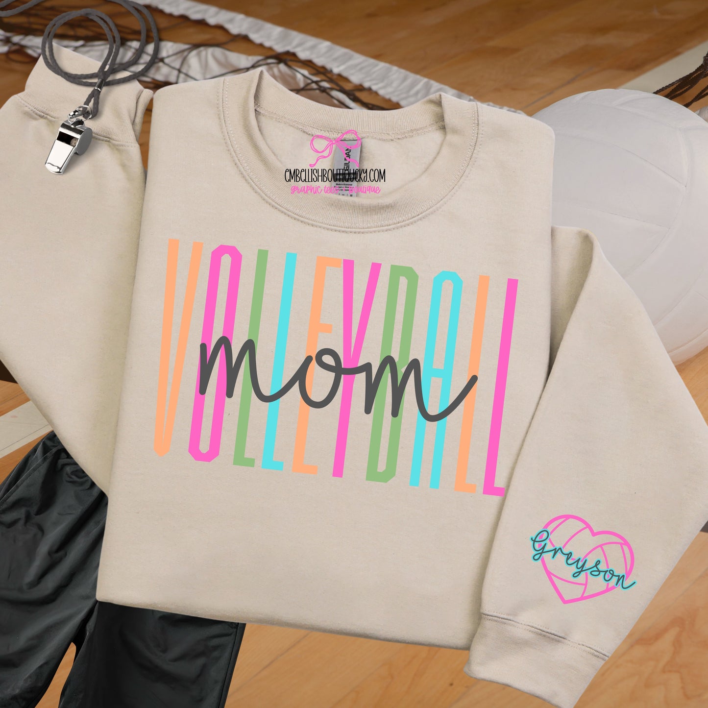 Volleyball – T-shirt ou sweat-shirt personnalisé avec nom et numéro du joueur