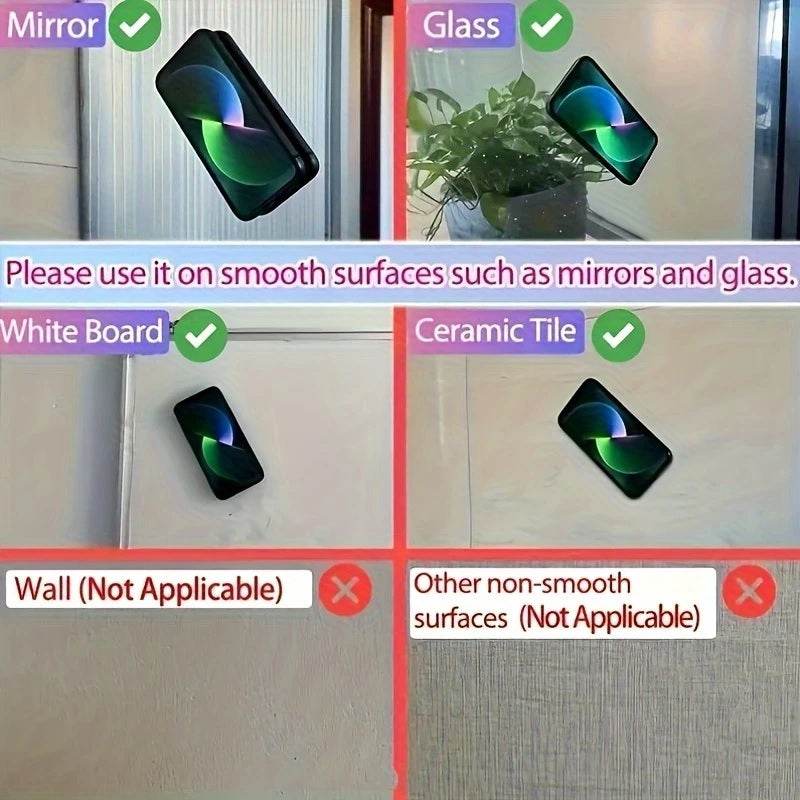 Double-Sided Silicone Phone Wall Mount – 2-Pack Suction Grip