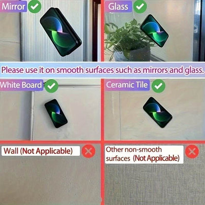 Double-Sided Silicone Phone Wall Mount – 2-Pack Suction Grip