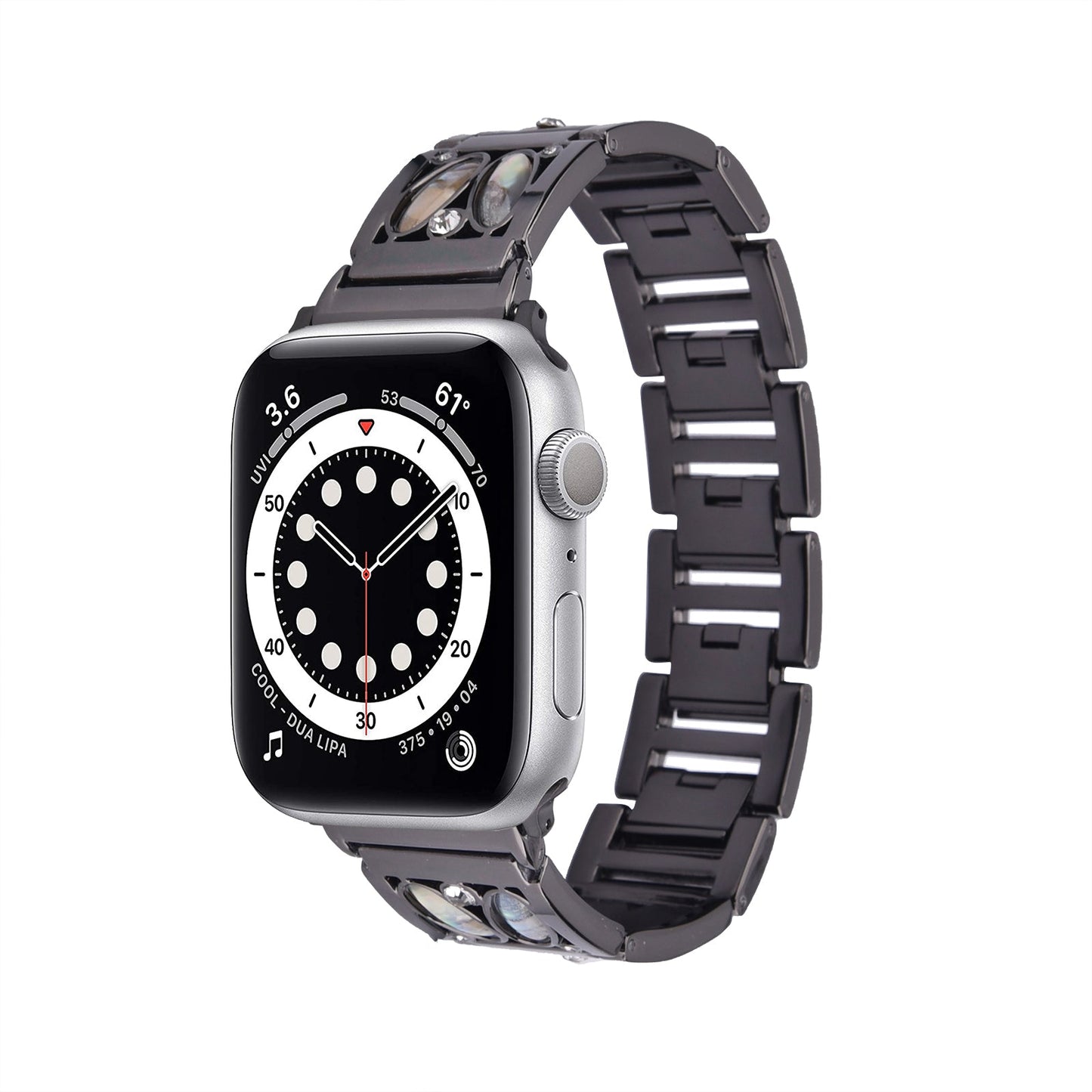 Bracelet de montre en métal pour Apple Watch 49mm - Noir (compatible également avec 42mm, 44mm, 45mm)
