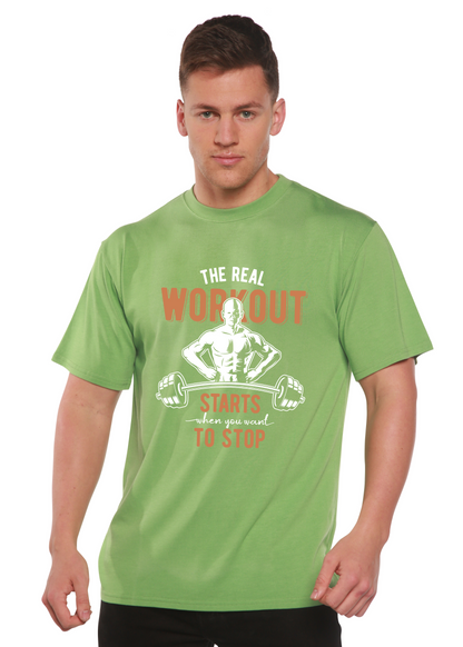 T-shirt graphique à manches courtes en bambou viscose/coton biologique The Real Workout pour hommes