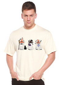 Camiseta gráfica de manga corta de bambú-viscosa/algodón orgánico "Halloween Boo" para hombre
