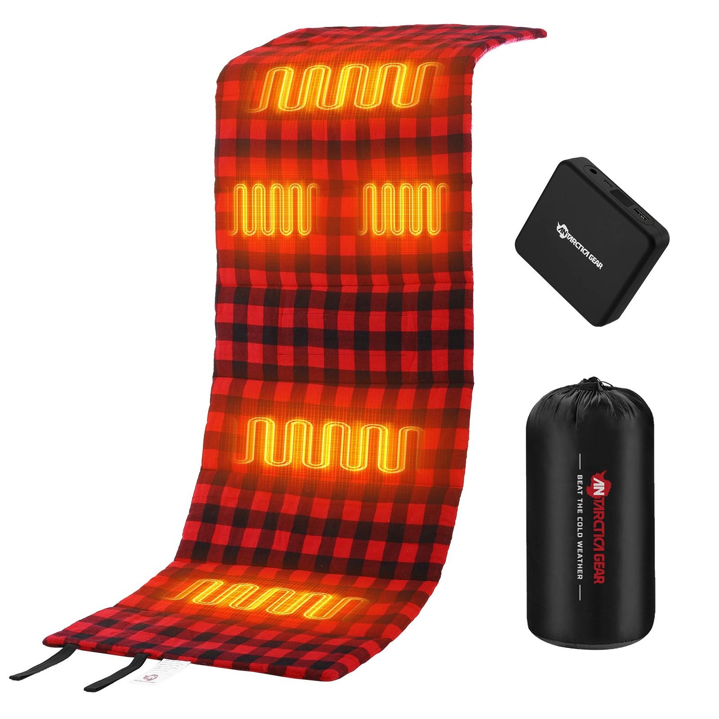 ANTARCTICA GEAR Heated Sleeping Bag Liner,Battery Heated Pad, Electirc Sleeping Bag