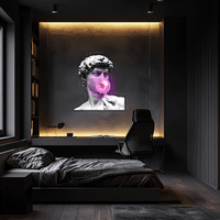 Statue of David Plexiglass Neon Art, David Neon Sign, Neon Light Sign, Neon Wall Art