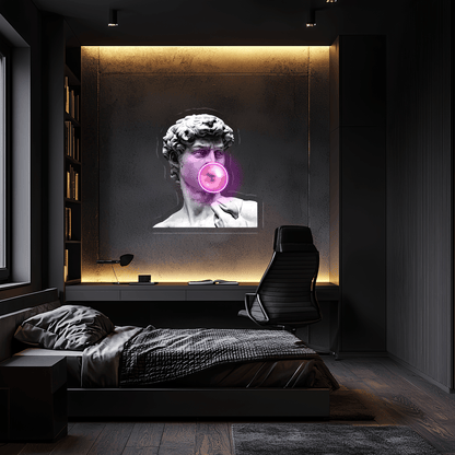 Statue of David Plexiglass Neon Art, David Neon Sign, Neon Light Sign, Neon Wall Art