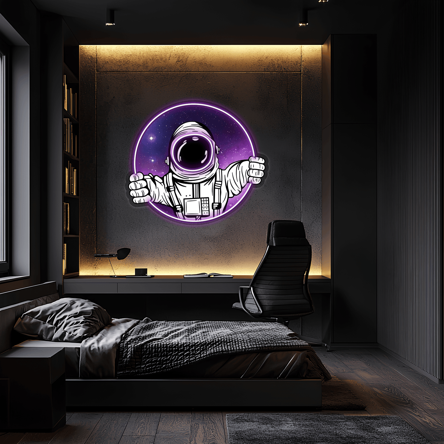 Astranaut Neon Sign, Uv Print Neon, Astranaut Wall Decor, Uv Print Neon Sign