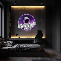 Astranaut Neon Sign, Uv Print Neon, Astranaut Wall Decor, Uv Print Neon Sign