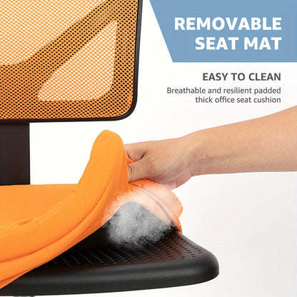 Silla ergonómica de oficina sin brazos, giratoria de malla con ruedas