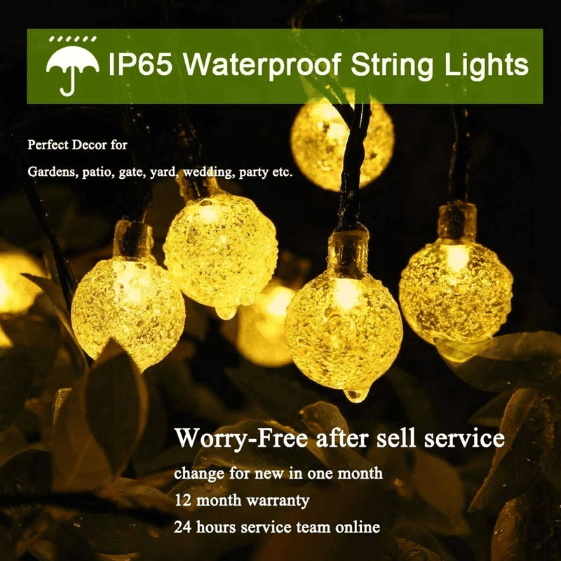 Solar Bubble Ball String Lights – Outdoor Waterproof LED Garden & Patio Lights