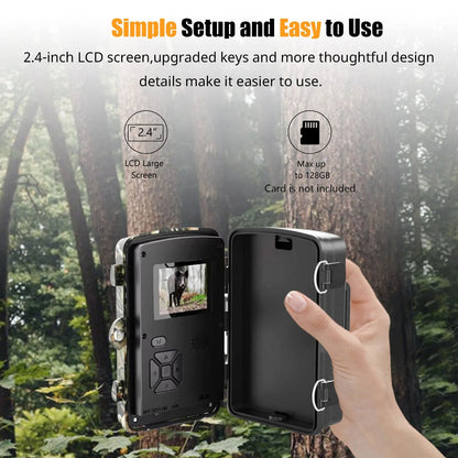 1080P Trail Camera 16MP Night Vision Wildlife Hunting Camera IP66 Waterproof
