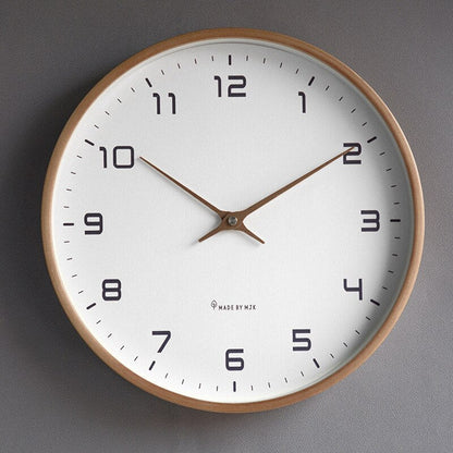Scandinavian Wooden Wall Clock Minimalist Quartz Silent 25cm 30cm