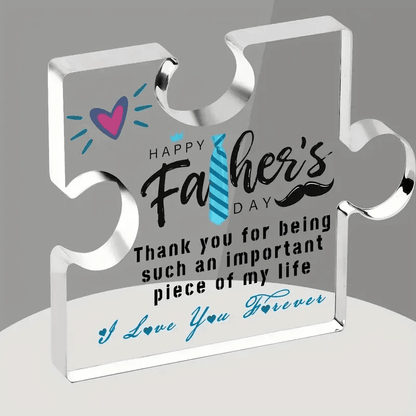 Plaque Puzzle Acrylique Fête des Pères Cadeau Gravé avec Amour et Gratitude Joyeuse Fête des Pères