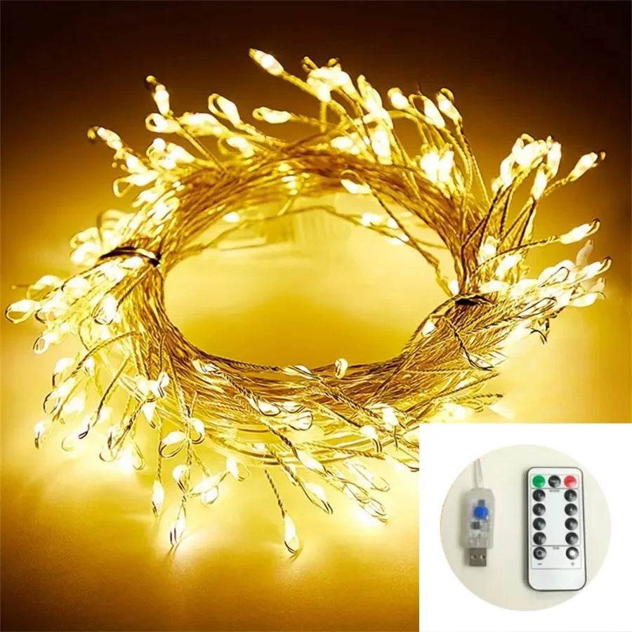 Glow Festive: Copper Wire LED Firecracker String