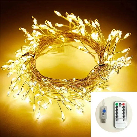 Glow Festive: Serie de luces LED de alambre de cobre tipo petardo