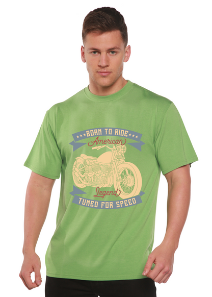 T-shirt graphique à manches courtes en viscose de bambou et coton biologique pour homme Born To Ride American Legend