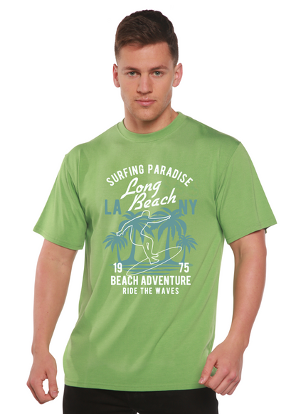 T-shirt graphique à manches courtes en viscose de bambou et coton biologique pour homme Beach Adventure