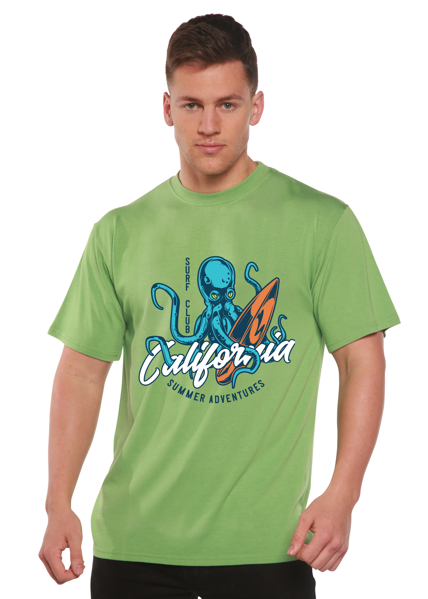 T-shirt graphique à manches courtes en bambou-viscose/coton biologique pour homme California Summer Adventures