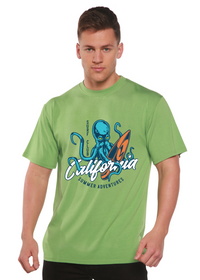 T-shirt graphique à manches courtes en bambou-viscose/coton biologique pour homme California Summer Adventures