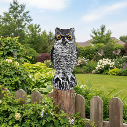 Owl Bird Repellent Decoy Set of 2 Realistic Garden Pest Deterrent