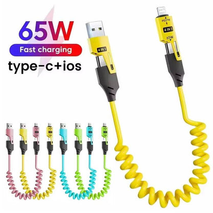 Cable USB de carga rápida de 65W con resorte – Cable duradero de carga veloz (cable USB de 65W)