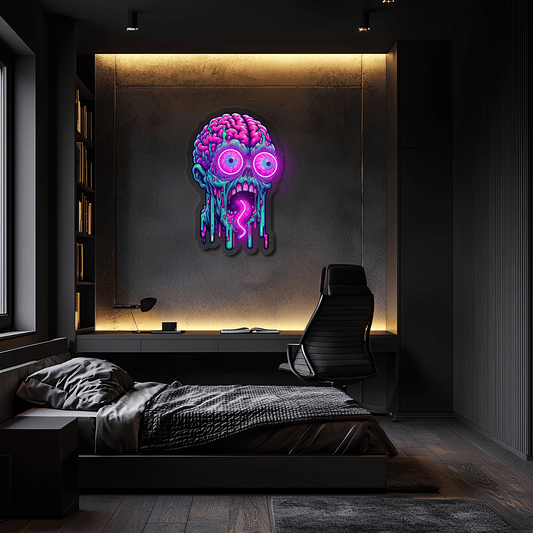UV Printed Skull Neon Sign, Neon Wall Art, Neon Light Sign, Custom Neon Sign