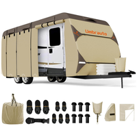 Umbrauto RV Cover,7 Layers Travel Trailer Cover, Waterproof Camper Cover,Khaki