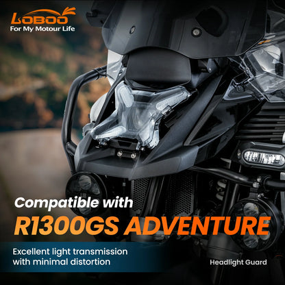 LOBOO Headlight Guard for BMW R1300GS Adventure – Magnetic Quick-Release Design, PC Polycarbonate，Clear