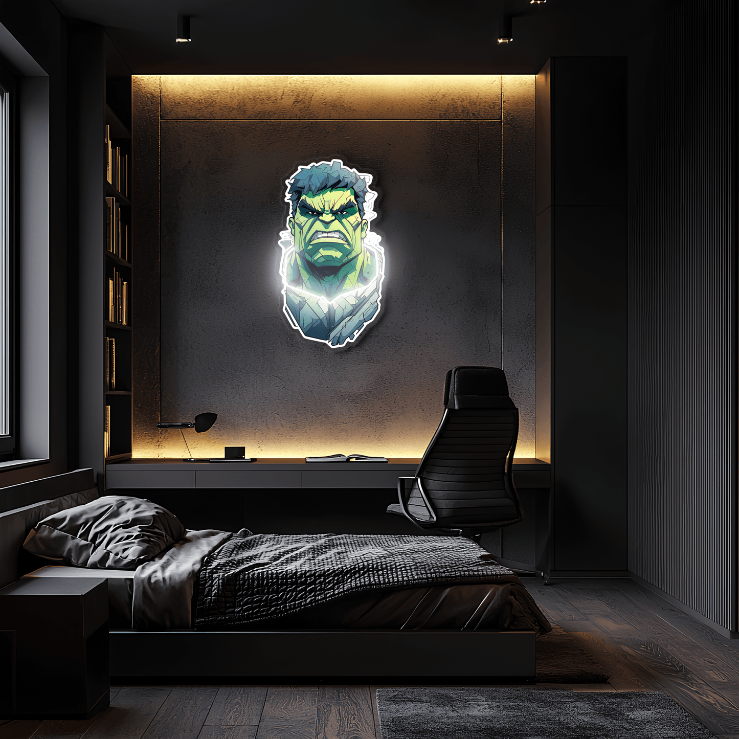 Hulk Neon Sign, Uv Print Neon, Hulk Wall Decor, Uv Print Neon Sign