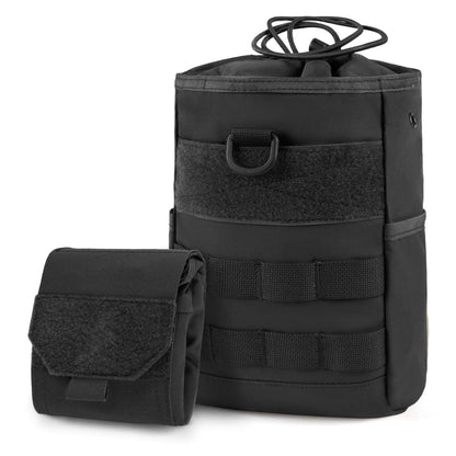 Tactical Dump Pouch Molle Storage Bag Tactical Waist Bag, Drawstring Folding Magazine Dump Bag