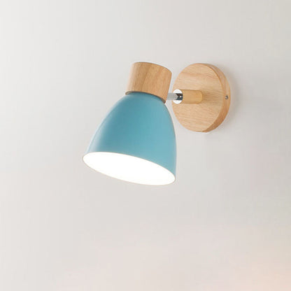 Modern Minimalist Wooden Cone Wall Sconce LED E27 Wall Light