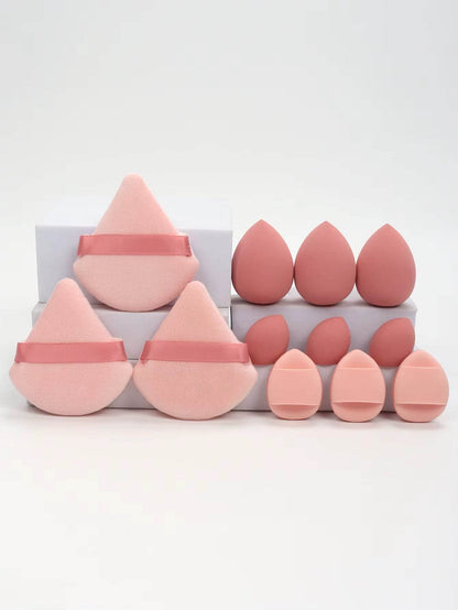 Lot de 12 éponges de maquillage – Houppettes, mini-coussins, éponges beauté pour tous les usages
