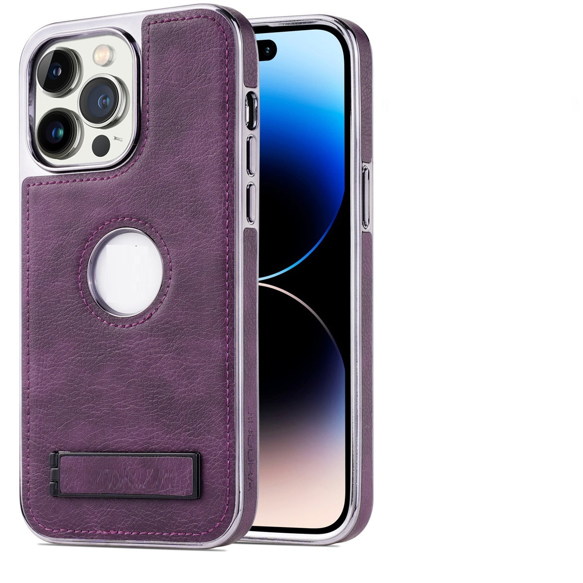 All-Inclusive Faux Leather Kickstand iPhone Case – Drop-Resistant Bracket Shell | iPhone 11–14