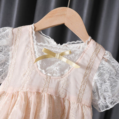 Children's Western Style Dress Girl Baby Princess Princess Puff Sleeves