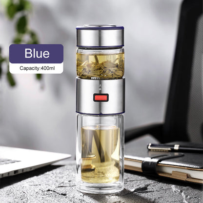 Car Tea And Water Separation Glass Portable Gift Box Set